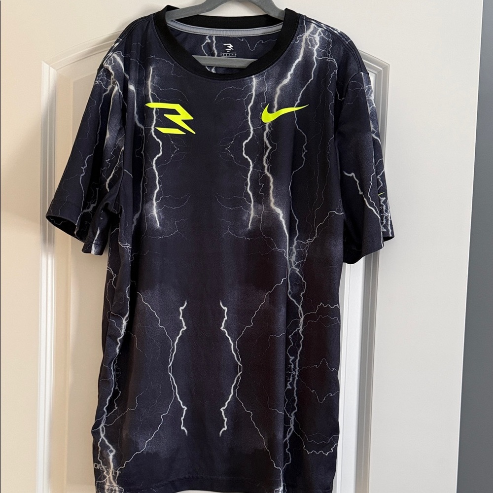 Nike Black and Neon Lightning Boy’s Tee